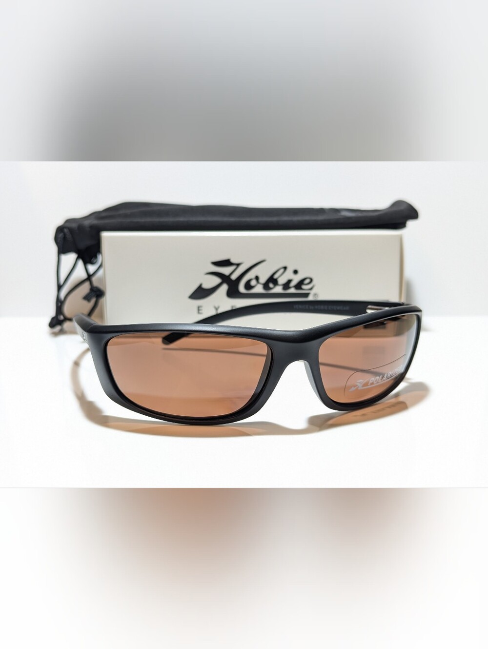 Hobie Cabo Satin Black TR-90 Frame Polarized Copper Lens Sunglasses 010128